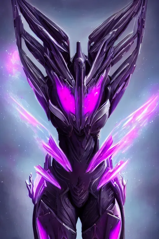 Image similar to cinematic bust shot, cosmic beautiful stunning giant robot mecha hot female dragon goddess, sharp spines, sharp metal ears, smooth purple eyes, smooth fuschia skin, elegant smooth silver armor, nebula size, epic proportions, epic scale, macro giantess, furry art, dragon art, goddess art, giantess art, warframe, warframe fanart, furaffinity, octane