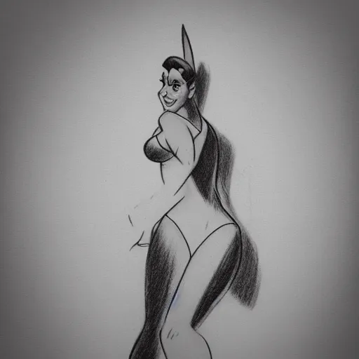 Image similar to milt kahl pencil sketch of angie varona as jessica rabbit