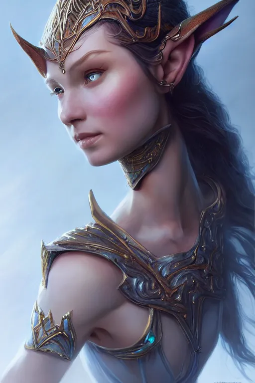 Image similar to beautiful elven princess, accurate anatomy, only two hands, highly detailed, digital painting, artstation, concept art, smooth, sharp focus, illustration, Unreal Engine 5, 8K, art by Ross Tran and Michael Whelan and greg rutkowski and edgar maxence