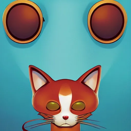 Image similar to face icon stylized minimalist catdog, loftis, cory behance hd by jesper ejsing, by rhads, makoto shinkai and lois van baarle, ilya kuvshinov, rossdraws global illumination