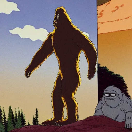 Image similar to bigfoot in studio ghibli