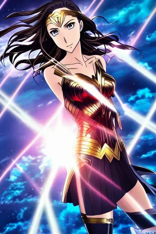 Image similar to anime key visual of Gal Gadot; official media