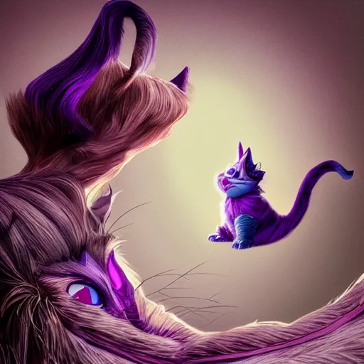 Prompt: photorealistic profile foto of cute alice in wonderland and cheshire cat