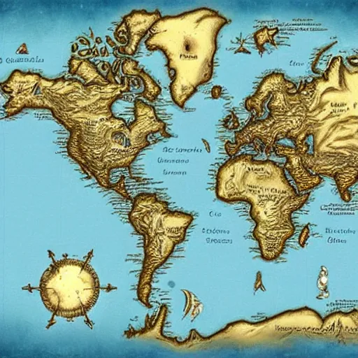 Image similar to fantasy world map, continents.