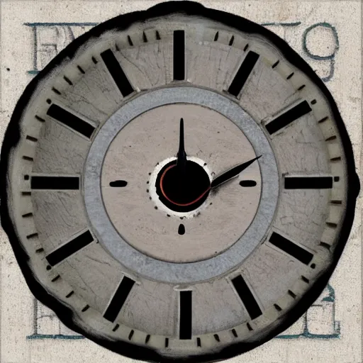 Image similar to face with eyes like clocks