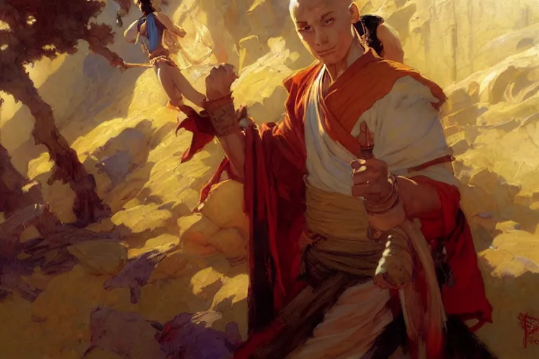 Image similar to the last airbender, painting by gaston bussiere, craig mullins, j. c. leyendecker