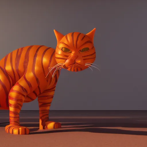 Image similar to hyperrealistic dslr film still of andrew garfield disguised as garfield, orange cat, stunning 8 k octane comprehensive 3 d render, inspired by istvan sandorfi & greg rutkowski & unreal engine, perfect symmetry, dim volumetric cinematic lighting, extremely hyper - detailed, incredibly real lifelike attributes & flesh texture, intricate, masterpiece, artstation, stunning