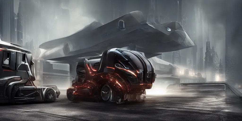 Image similar to a design of a futuristic cybertruck, designed by Polestar, blade runner background, stained antique copper car paint, white wheel rims, black windows, sportscar, dark show room, dramatic lighting, hyper realistic render, depth of field