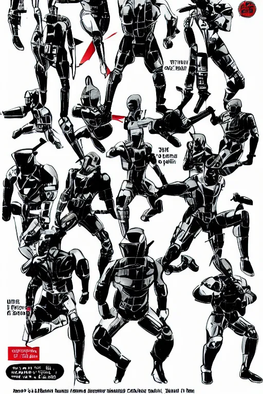 Image similar to robot ninja mask helmet metal gear solid snake pose training suit swat heros chaykin howard and campion pascale and cooke darwyn and davis jack