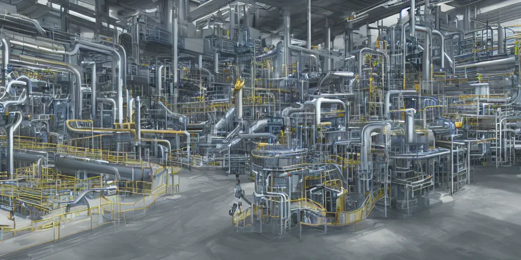 Image similar to a beautiful futuristic hyper realistic oil pipes processing plant