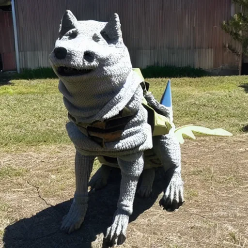 Image similar to doge is godzilla