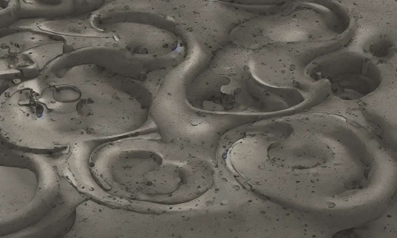 Image similar to a stream of water entering a machine made from organ shaped amphoras and producing a coin in the style of a medical diagram, 8k, octane , isometric