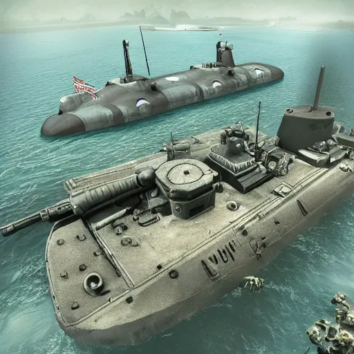 Image similar to ww 2 videogame, top - down!!! perspective, photorealism!! sub - pen level, submarine!!, bunker!!, round - based - tactics, best graphics, octane, redshift, ue 5, ultrarealism graphics