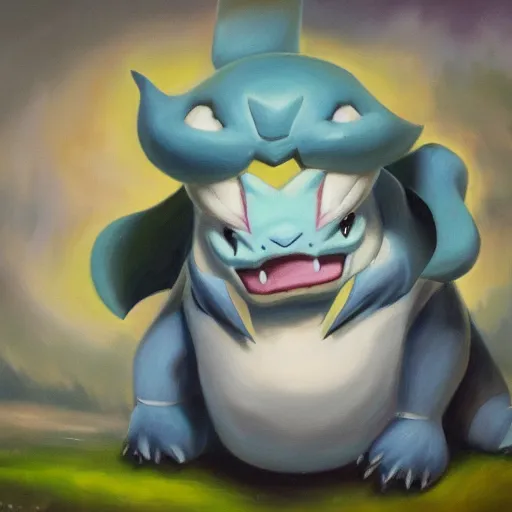 Image similar to detailed oil painting of the pokemon steelix