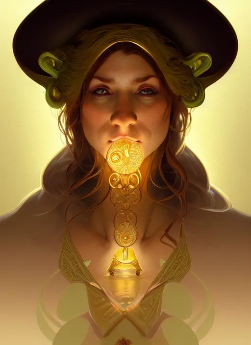 Image similar to symmetry portrait of leprechaun, intricate, elegant, highly detailed, digital painting, artstation, concept art, smooth, sharp focus, illustration, art by artgerm and greg rutkowski and alphonse mucha, 8 k