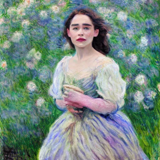 Image similar to emilia clarke painted by monet