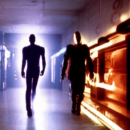 Prompt: movie still of cool cyborg, cinematic composition, cinematic light, by edgar wright and david lynch