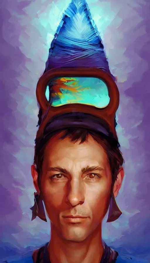 Image similar to portrait of a digital shaman, by rhads