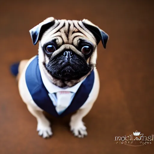 Prompt: pug in a suit, studio photography, canon r 6, cinematic light