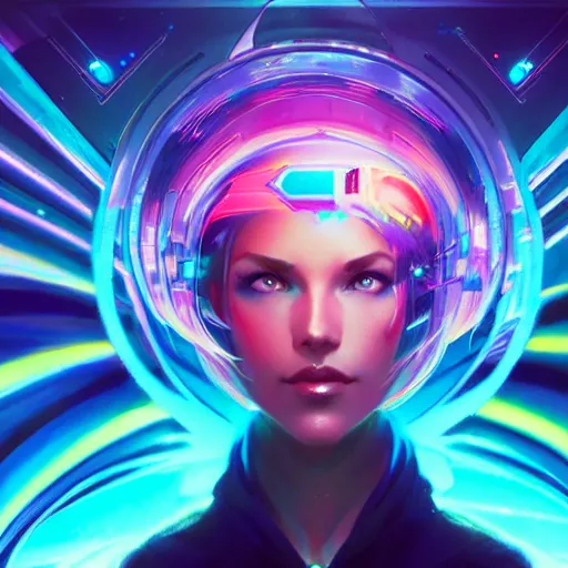 Image similar to a netrunner vortex, vaporwave aesthetic, colorful, psychedelic, digital painting, artstation, concept art, smooth, sharp focus, illustration, art by artgerm and greg rutkowski and alphonse mucha