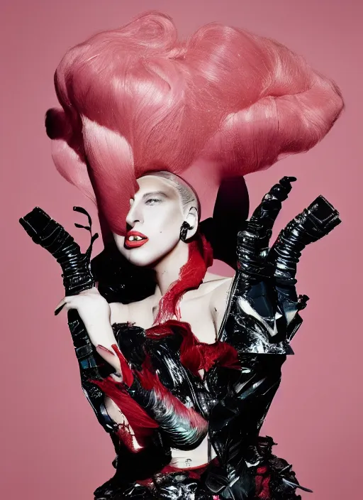 Prompt: lady gaga by nick knight, vogue magazine, award winning, photoshoot, dramatic, red weapon 8 k s 3 5, cooke anamorphic / i lenses, highly detailed, cinematic lighting