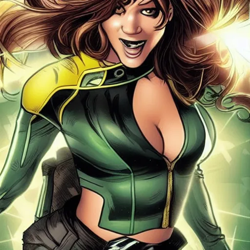 Image similar to Jennifer Lawrence as Rogue, from x-men (comics)