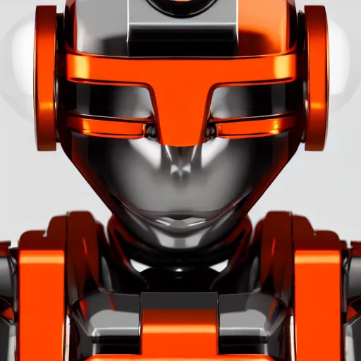 Image similar to graceful orange chrome robot, character concept art, futuristic cyberpunk humanoid machine, symmetry _ _ 4, hyperrealistic high detail 7 0 mm, 4 k