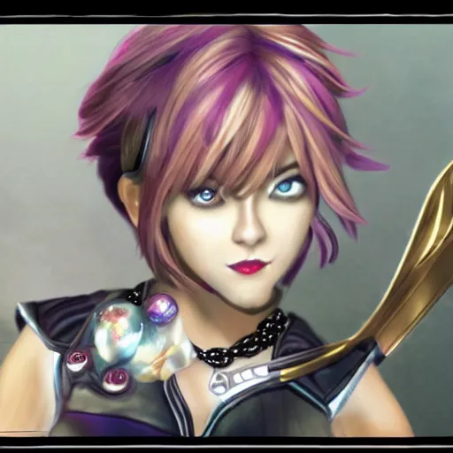 Image similar to a realistic photograph of vi from arcane