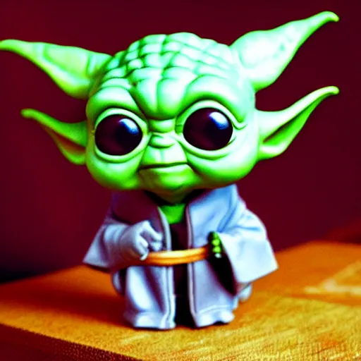 Image similar to cute isometric baby yoda funko pop