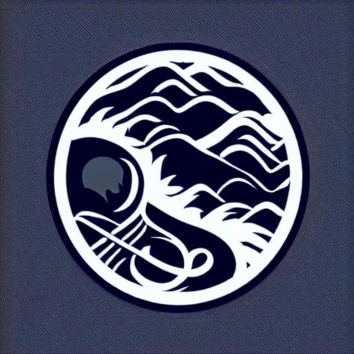 Prompt: 8 k minimalist logo for a project called ultraindigo centered around samurai and the color indigo, post - processing, vector art