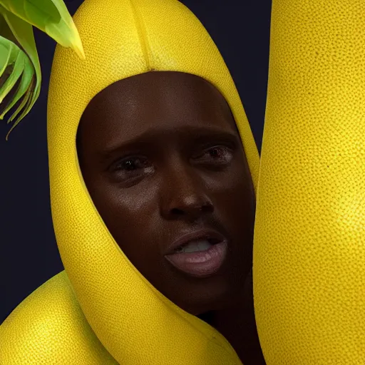 Image similar to a human banana, 4 k, photorealistic, detailed