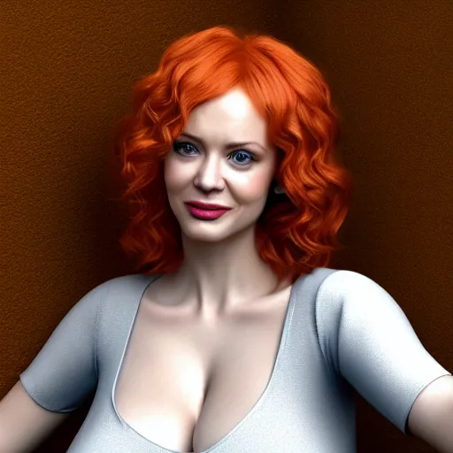 Prompt: christina hendricks as ole characters, 3 d render, blender,