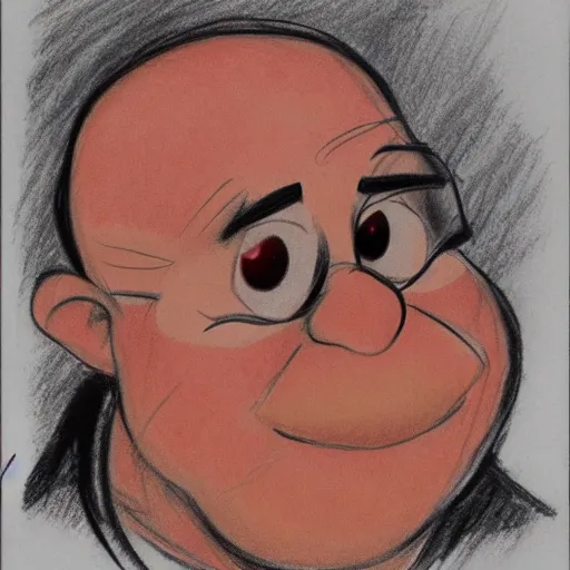 Image similar to milt kahl pencil sketch of danny devito