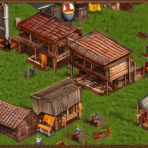 Prompt: mcdonald's restaurant in age of empires ii, detailed screenshot