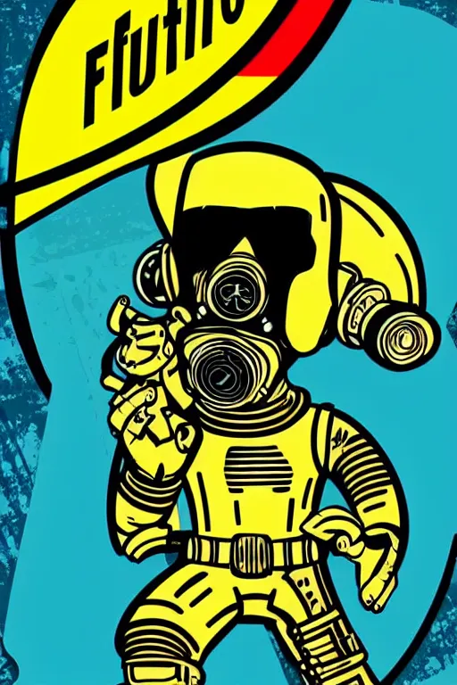 Image similar to fallout 7 6 retro futurist illustration art by butcher billy, sticker, colorful, illustration, highly detailed, simple, smooth and clean vector curves, no jagged lines, vector art, smooth andy warhol style