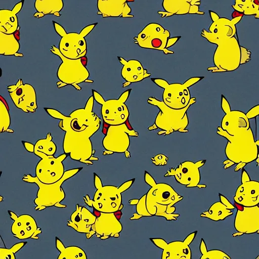 Image similar to five million pikachus attacking the world