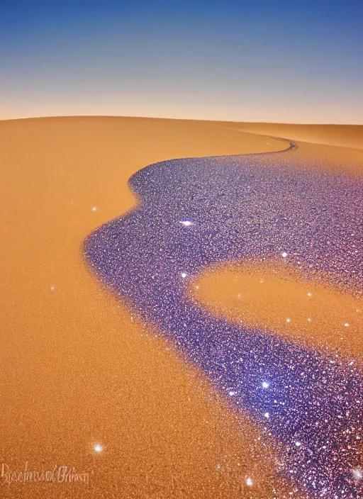 Image similar to sparkling swirls of sand and glitter in a desert