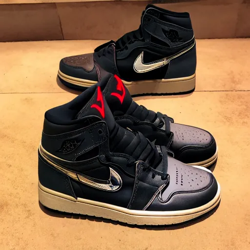 Image similar to a pair of nike air jordan 1 travis scott high og mocha