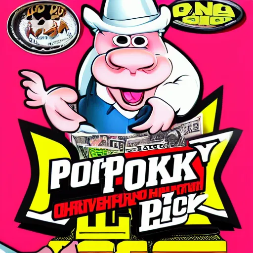 Prompt: porky the pig gta 5 cover art