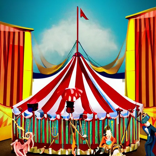 Prompt: a circus by mobius