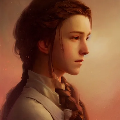 Prompt: Elegant Aerith Gainsborough portrait, atmospheric lighting, painted, intricate, volumetric lighting, beautiful, golden hour, sharp focus, ultra detailed, by Leesha Hannigan, Ross Tran, Thierry Doizon, Kai Carpenter,Ignacio Fernández Ríos