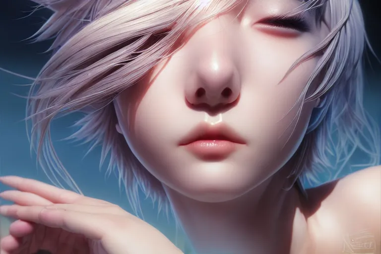 Image similar to a dreaming dreamer, occlusion shadow, specular reflection, rim light, unreal engine, octane render, artgerm, artstation, art by hiroaki samura and jiro matsumoto and yusuke murata, high quality, intricate detailed 8 k, fantasy illustration, extremely beautiful and aesthetic shape of face and body, fish - eye lens