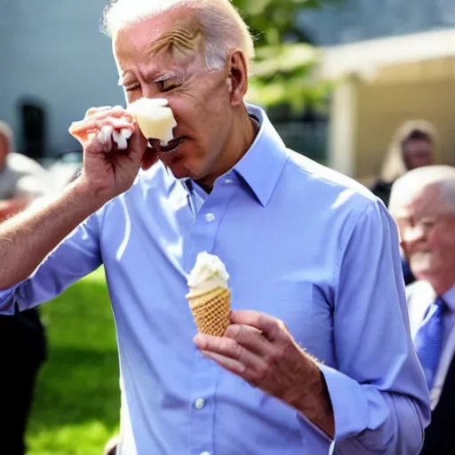 Image similar to joe biden eating ice cream