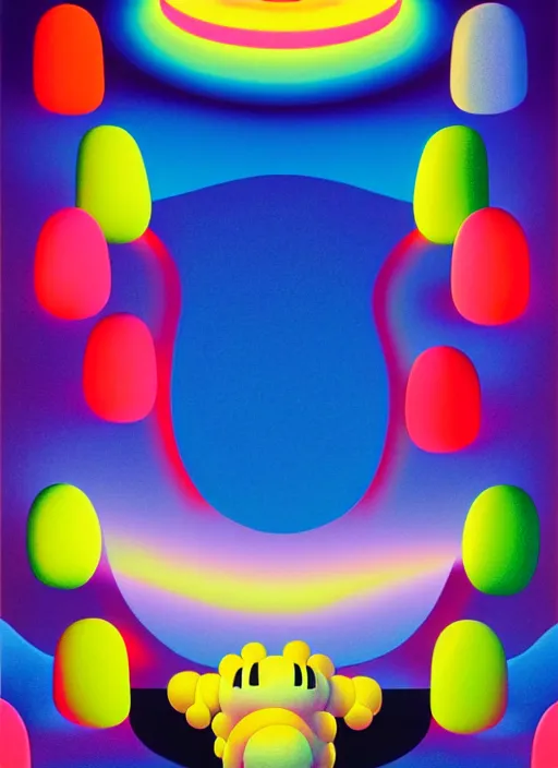 Image similar to nighttime vibes by shusei nagaoka, kaws, david rudnick, airbrush on canvas, pastell colours, cell shaded!!!, 8 k