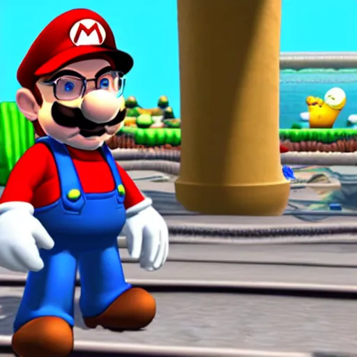 Image similar to walter white in mario sunshine game