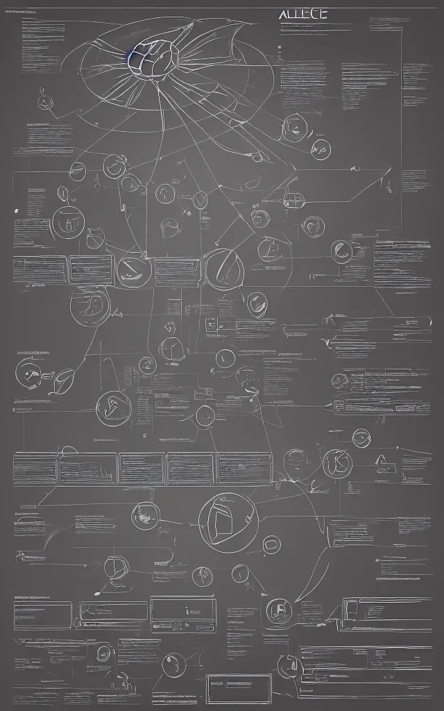 Image similar to large alien glyphs bold hierarchical outline diagram with contrasting overlay panel showing well designed futuristic software user interface for movie, great composition and information design, concept art, cinematic, trending on artstation, 4 k