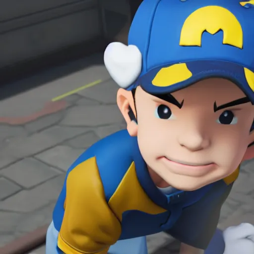 Image similar to ness as an overwatch character, 8 k, sfm