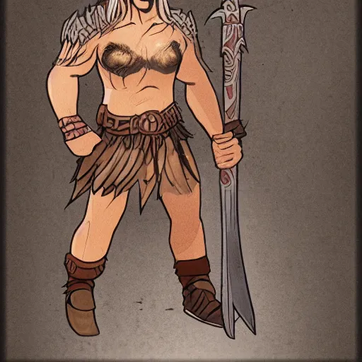 Prompt: barbarian character