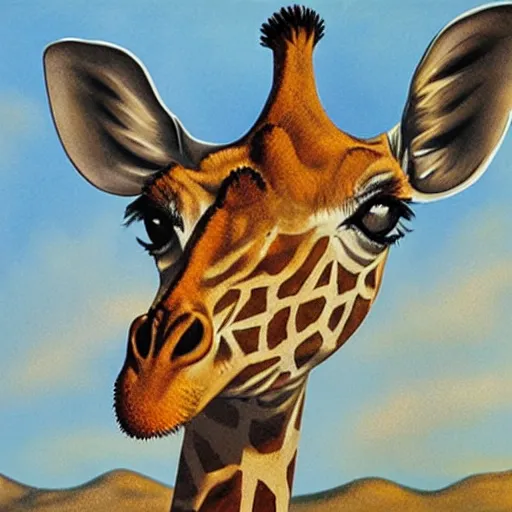 Prompt: giraffe, surrealism