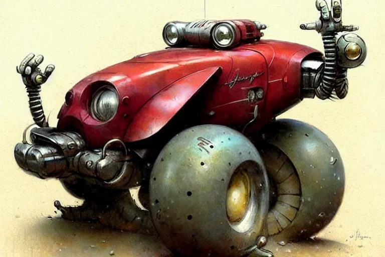 Prompt: adventurer ( ( ( ( ( 1 9 5 0 s retro future robot mouse jeep robot. muted colors. ) ) ) ) ) by jean baptiste monge!!!!!!!!!!!!!!!!!!!!!!!!! chrome red